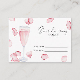 Petals und Prosecco - erraten Sie, wie viele Korke Begleitkarte