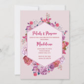 Petals und Prosecco Floral Bachelorette Wochenende Einladung (Vorderseite)