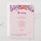 Petals und Prosecco Floral Bachelorette Wochenende Einladung (Rückseite)