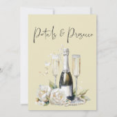 Petals und Prosecco Floral Bow Brautparty Einladung (Rückseite)