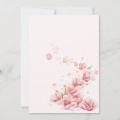 Petals und Prosecco Floral Champagne Brautparty Einladung (Rückseite)