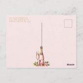 Petals und Prosecco Floral Elegantes Brautparty Postkarte (Rückseite)