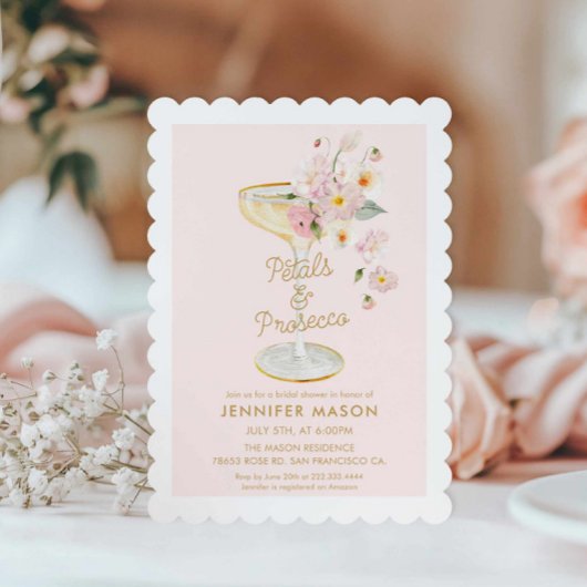 Petals und Prosecco Garden Bridal Einladung