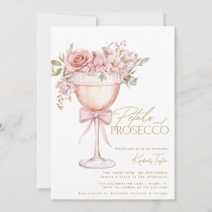 Petals und Prosecco Garden Rose Brautparty Einladung