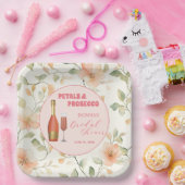 Petals und Prosecco Gold Floral Brautparty Pappteller (Party)