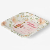 Petals und Prosecco Gold Floral Brautparty Pappteller (Gewinkelt)