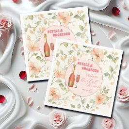 Petals und Prosecco Gold Floral Brautparty Serviette