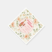 Petals und Prosecco Gold Floral Brautparty Serviette (Ecke)