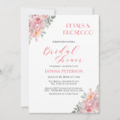 Petals und Prosecco Gold Glitzer Brautparty Einladung (Vorderseite)