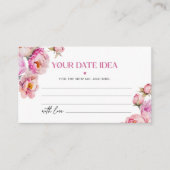 Petals und Prosecco hellrosa Datum Ideen Begleitkarte (Vorderseite)