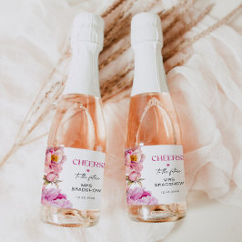 Petals und Prosecco hellrosa Péronenbridal Schaumweinetikett