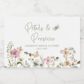 Petals und Prosecco-Hochzeitsstift Schaumweinetikett (Einzelnes Label)
