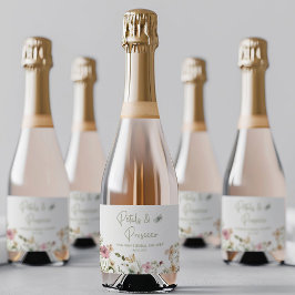Petals und Prosecco-Hochzeitsstift Schaumweinetikett