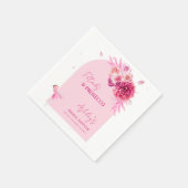 Petals und Prosecco Hot Pink Brautparty Serviette (Ecke)