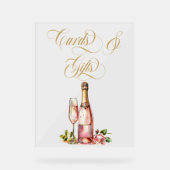 Petals und Prosecco Karten und Geschenke Brautpart Acrylschild (Vorderseite)