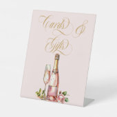 Petals und Prosecco Karten und Geschenke Brautpart Sockelschild (Vorderseite)