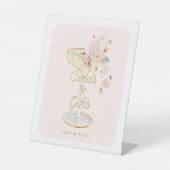 Petals und Prosecco Karten und Geschenkgutscheine Sockelschild (Vorderseite)