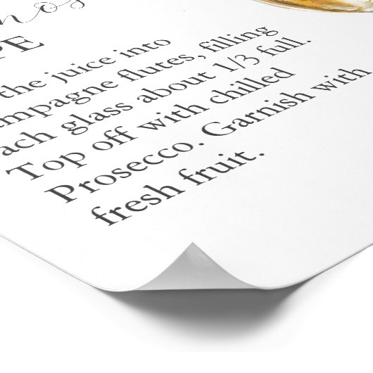 Petals und Prosecco Mimosa Bar Sign Poster (Ecke)