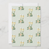 Petals und Prosecco Peach Rose Brautparty Einladung (Rückseite)