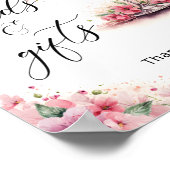 Petals und Prosecco Pink Blumenkarten und Geschenk Poster (Ecke)