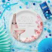 Petals und Prosecco Pink Brautparty Pappteller (Party)
