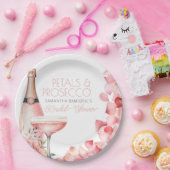 Petals und Prosecco Pink Brautparty Pappteller (Party)