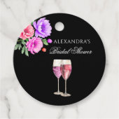 Petals und Prosecco Pink Brautparty Vielen Dank Geschenkanhänger (Vorderseite)