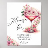 Petals und Prosecco Pink Mimosa Bar Sign Poster (Vorne)