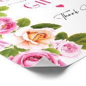 Petals und Prosecco rosa Blumenkarten und Geschenk Poster (Ecke)