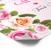 Petals und Prosecco rosa Blumenkarten und Geschenk Poster (Ecke)