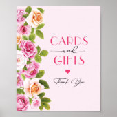 Petals und Prosecco rosa Blumenkarten und Geschenk Poster (Vorne)