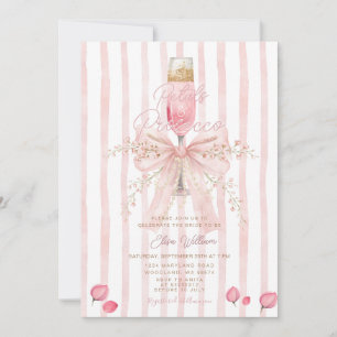 Petals und Prosecco Rosa Florale Champagner Hochze Einladung