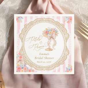 Petals und Prosecco Rosa und Goldene Brautparty  Serviette