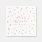 Petals und Prosecco Rosenblätter Brautparty Serviette (Vorderseite)
