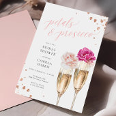Petals und Prosecco Script Blush Brautparty Einladung