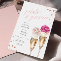 Petals und Prosecco Script Blush Brautparty