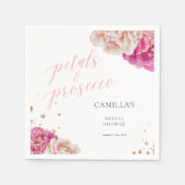 Petals und Prosecco Script Funkelnd Floral Serviette (Vorderseite)