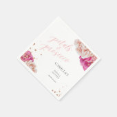Petals und Prosecco Script Funkelnd Floral Serviette (Ecke)