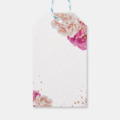 Petals und Prosecco Script Funkelnd rosa Blütenblä Geschenkanhänger (Rückseite)