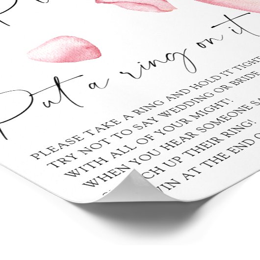 Petals und Prosecco - Setzen Sie sich einen Ring a Poster (Ecke)