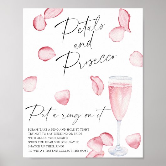 Petals und Prosecco - Setzen Sie sich einen Ring a Poster (Vorne)