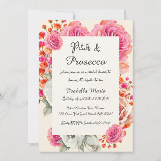 Petals und Prosecco Sommer-Brautjunggesellinnenabs Einladung