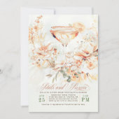 Petals und Prosecco Terracotta Boho Brautparty Einladung (Vorderseite)
