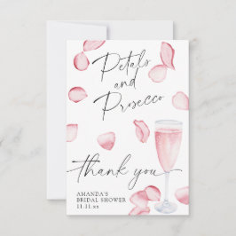 Petals und Prosecco - vielen Dank Brautparty Dankeskarte