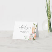 Petals und Prosecco Vielen Dank Karte (Vorderseite)