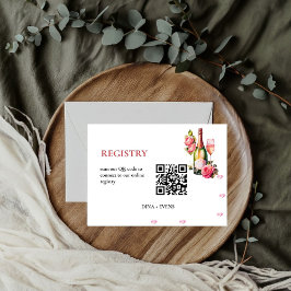 Petals und Prosecco Wedding Registry QR CODE Begleitkarte