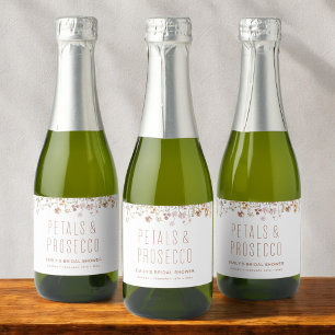 Petals und Prosecco-Wildblume Brautparty Schaumweinetikett
