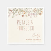Petals und Prosecco-Wildblume Brautparty Serviette (Vorderseite)