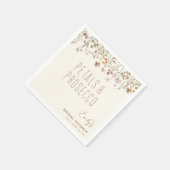 Petals und Prosecco-Wildblume Brautparty Serviette (Ecke)