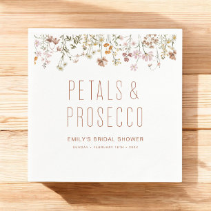 Petals und Prosecco-Wildblume Brautparty Serviette